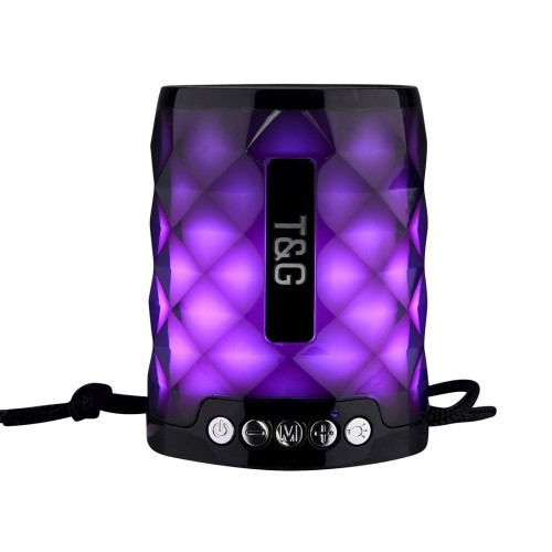 T&G TG155 Bluetooth 4.2 Mini Portable Wireless Bluetooth Speaker with Colorful Lights Black