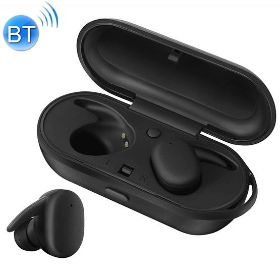 DT-7 IPX Waterproof Bluetooth 5.0 Wireless Bluetooth Earphone with 300mAh Magnetic Charging Box (Black)