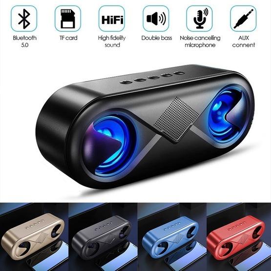 S6 10W Portable Bluetooth 5.0 Wireless Stereo Bass Hifi Speaker(GOLD)