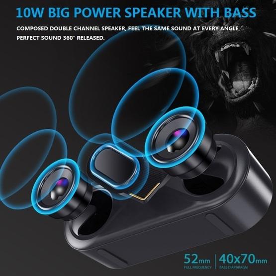 S6 10W Portable Bluetooth 5.0 Wireless Stereo Bass Hifi Speaker(GOLD)