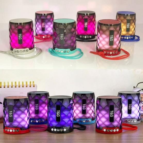 T&G TG155 Bluetooth 4.2 Mini Portable Wireless Bluetooth Speaker with Colorful Lights Black