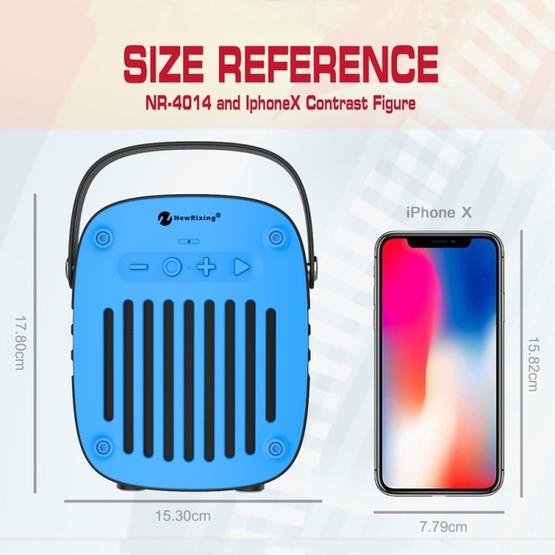 NewRixing NR-4014 Outdoor Portable Hand-held Bluetooth Speaker Mint Green