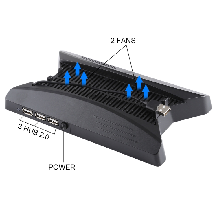 3 in 1 Charger Charging Dock Station Stand + Cooling Fans + 3 USB HUBs for Playstation PS4 Pro