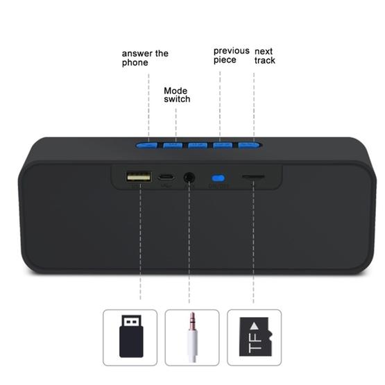 SC211 Multifunctional Card Music Playback Bluetooth Speaker(Blue)