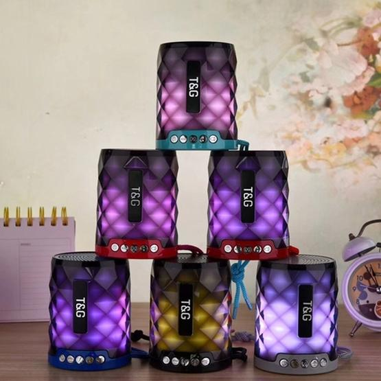 T&G TG155 Bluetooth 4.2 Mini Portable Wireless Bluetooth Speaker with Colorful Lights Blue