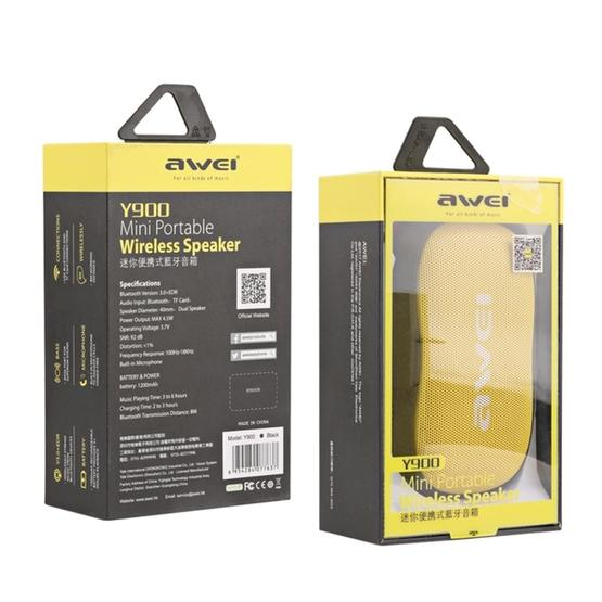 awei Y900 Mini Portable Wireless Bluetooth Speaker Noise Reduction Mic (Black+Yellow)