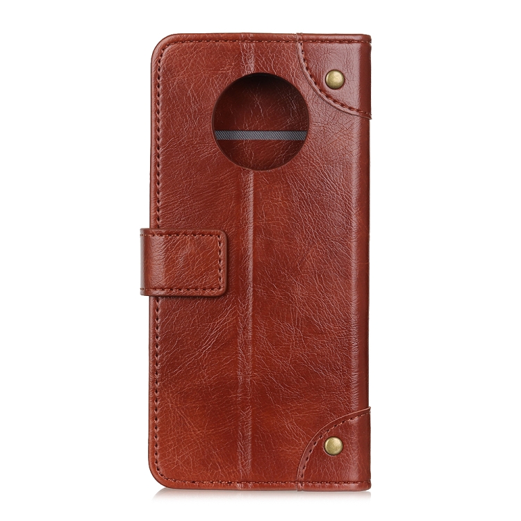 Copper Buckle Nappa Texture Horizontal Flip Leather Case with Holder & Card Slots & Wallet for Huawei Mate 40 (Brown)