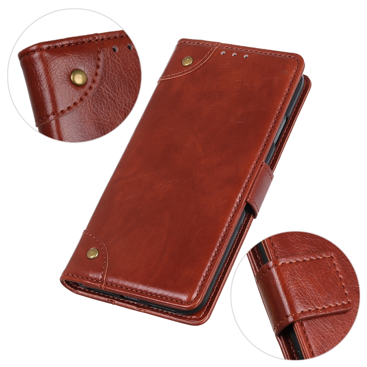 Copper Buckle Nappa Texture Horizontal Flip Leather Case with Holder & Card Slots & Wallet for Huawei Mate 40 (Brown)