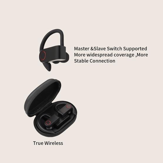 JHO-A9 TWS  Wireless Hanging Ear Type Bluetooth Earphone (Black)