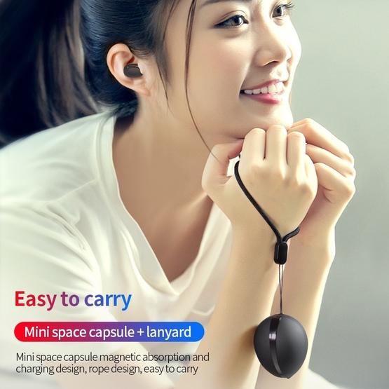 A10 TWS Space Capsule Shape Wireless Bluetooth Earphone (Black White)