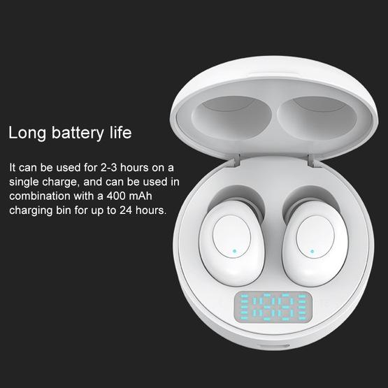 J1 TWS Digital Display Bluetooth V5.0 Wireless Earphones with LED Charging Box (Black)