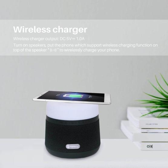 NewRixing NR-3500 Multi-function Atmosphere Light Wireless Charging Bluetooth Speaker Grey