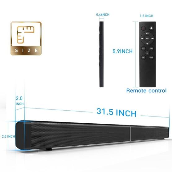 Soundbar LP-09 (CE0148) Home Theater Bluetooth Wireless Sound Bar Speaker with Remote Control(Black)