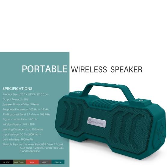 NewRixing NR-4500 Portable Wireless Bluetooth Stereo Speaker Black