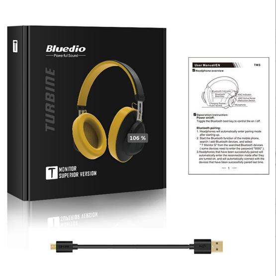 Bluedio TMS Bluetooth Version 5.0 Headset Bluetooth Headset Can Connect Cloud Data to APP Yellow