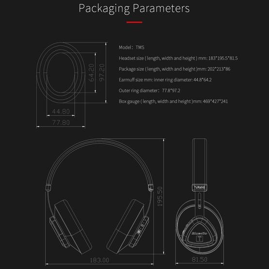 Bluedio TMS Bluetooth Version 5.0 Headset Bluetooth Headset Can Connect Cloud Data to APP Black