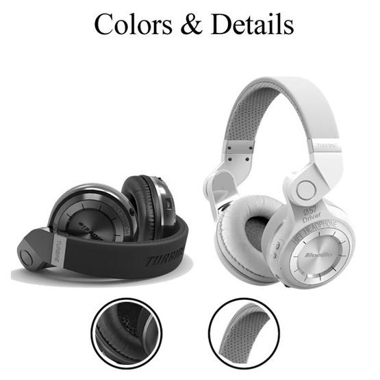 Bluedio T2 Turbine Wireless Bluetooth 4.1 Stereo Headphones with Mic White