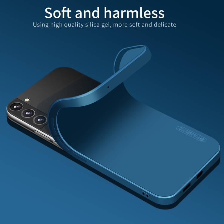 PINWUYO Liquid Silicone TPU Phone Case for Samsung Galaxy S22 Plus (Black)