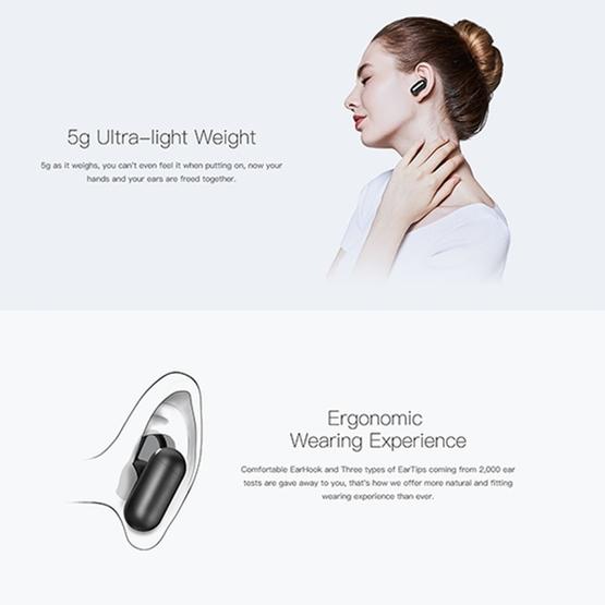 QCY Q12 Mini Ultra-light Wireless V4.1 Bluetooth Earphones with Mic White