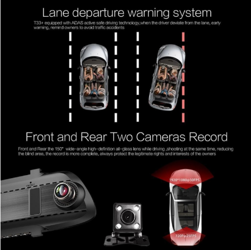 Car DVR - Anytek T33 5.0 Inch Dual Lens