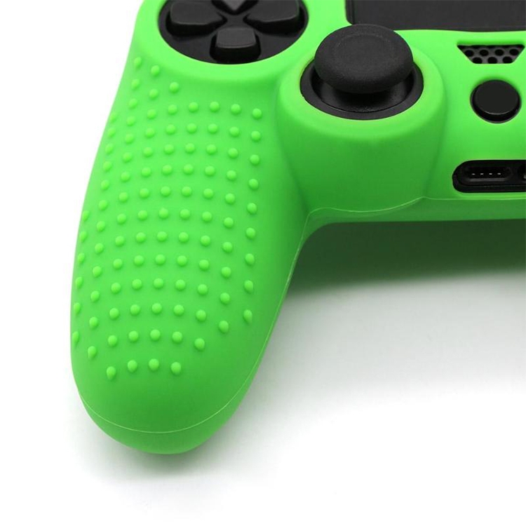 Non-slip Silicone Protective Case for Sony PS4 (Black+green)