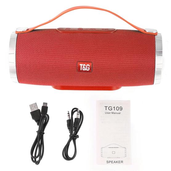 T&G TG109 Portable Wireless Bluetooth V4.2 Stereo Speaker with Handle Red