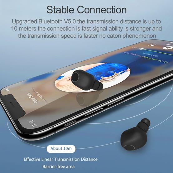 Q1 TWS Bluetooth 5.0 Binaural Stereo Wireless Sports Bluetooth Earphone (Black)
