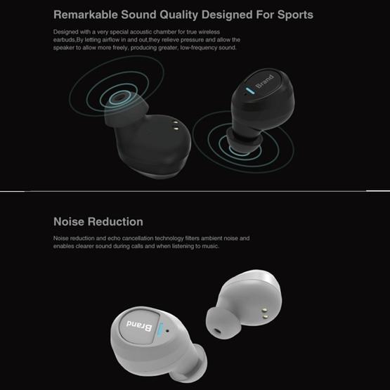 Universe XHH-ES62 IPX5 Waterproof Noise Reduction Earbuds Sports Wireless Bluetooth V4.2 Headset with Charging Case Red