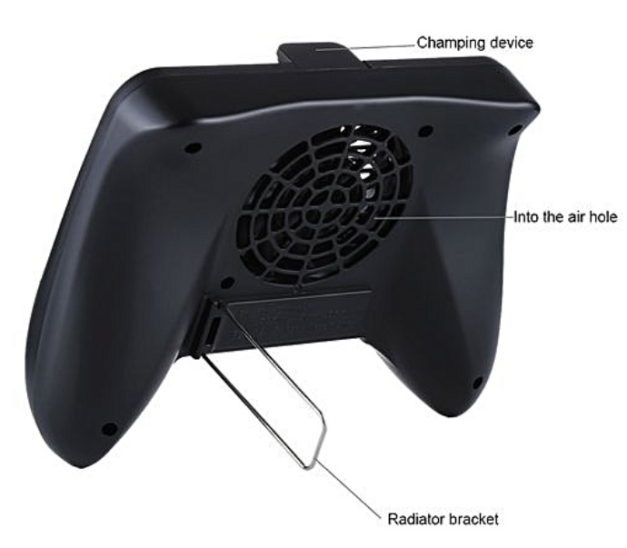 CCF-013 Multi-function 3 in 1 Phone Gamepad Holder Handle with Charging / Radiating (Black)