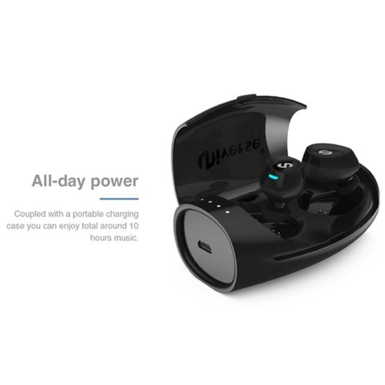 Universe Sweat-proof Earbuds Sports Wireless Bluetooth V4.2 Stereo Headset with Charging Case Black