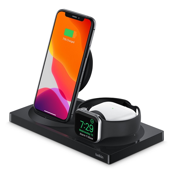 Apple Belkin BOOST CHARGE 3-in-1 Wireless Charger for iPhone / Apple Watch / AirPods Black