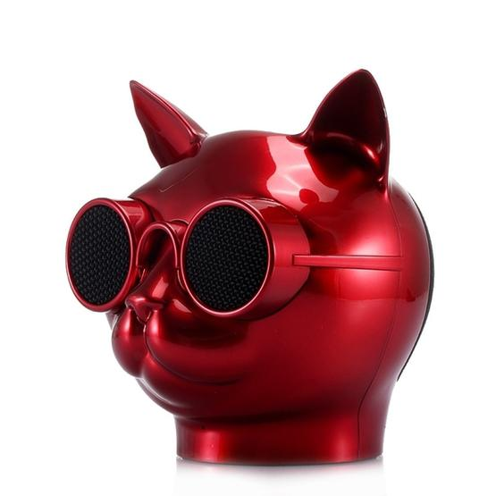 Mini Cat Shape Stereo Wireless Bluetooth Speaker (Red)