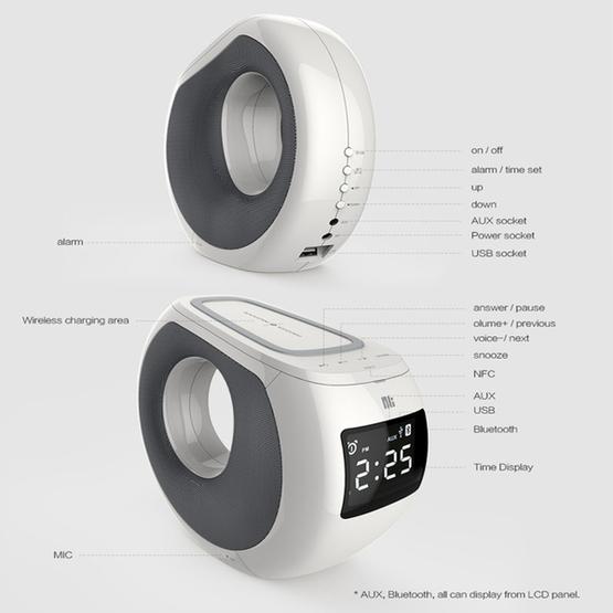 NILLKIN MC1 CE / RoHs / FCC Certificated QI Standard Wireless Charging Transmitter + Bluetooth Speaker (EU Plug)