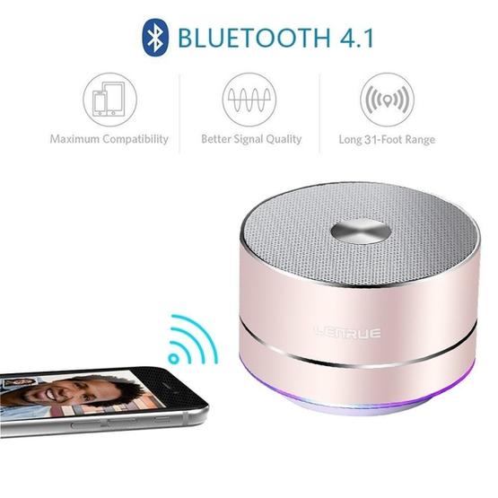 LENRUE Portable Wireless Bluetooth Speaker (Silver)