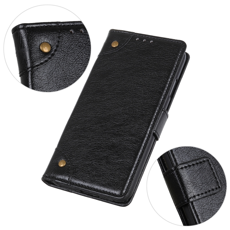 Copper Buckle Nappa Texture Horizontal Flip Leather Case with Holder & Card Slots & Wallet for Huawei Mate 40 Pro (Black)
