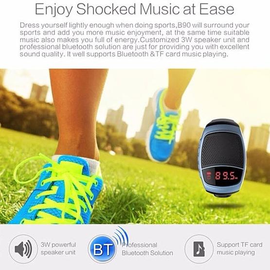 B90 Smart Portable Stereo Wireless Bluetooth V3.0 + EDR Sport Music Watch Speaker(Blue)