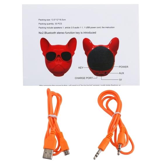 AEROBULL Bulldog Fashion Portable Bluetooth Wireless Stereo Speaker(Red)