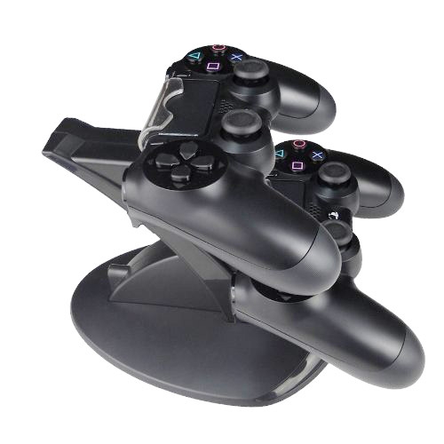 2 x USB Charging Dock Station Stand / Controller Charging Stand for PS4(Black)