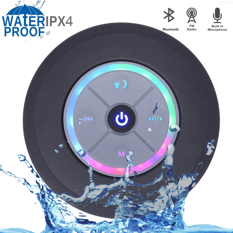 BTS-08 Wireless Bluetooth Speaker Waterproof Subwoofer Bluetooth Column Mini Shower Speaker(Black)