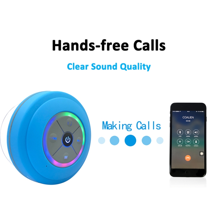 BTS-08 Wireless Bluetooth Speaker Waterproof Subwoofer Bluetooth Column Mini Shower Speaker(Black)