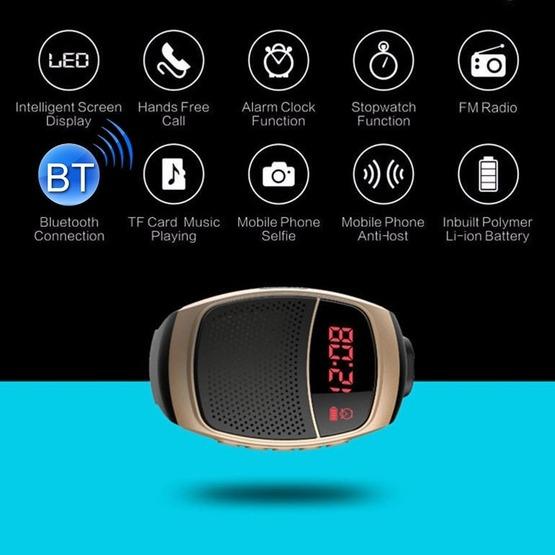 B90 Smart Portable Stereo Wireless Bluetooth V3.0 + EDR Sport Music Watch Speaker(Black)