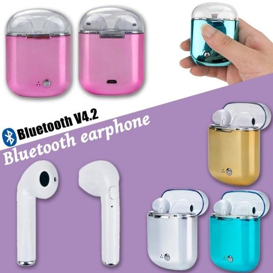 I7s Binaural Wireless Bluetooth TWS Earphone with Charging Bin Plating (Blue)