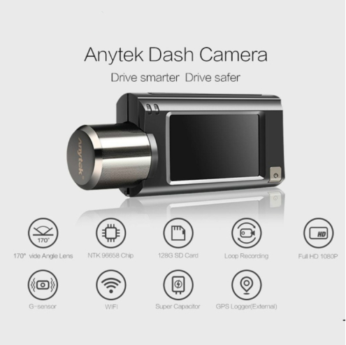 Car DVR - Anytek G100 1080P FHD (Car charger version)