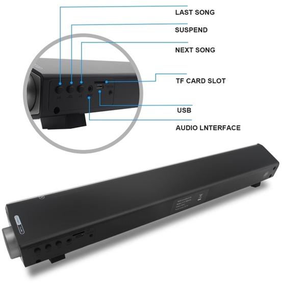 Soundbar LP-08 (CE0150) USB MP3 Player 2.1CH Bluetooth Wireless Sound Bar Speaker (Black)