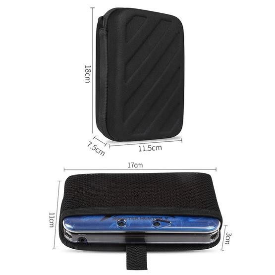 BUBM Multi-function Portable Game Machine EVA Storage Bag Protective Box for Nintendo 3DSLL(Black)